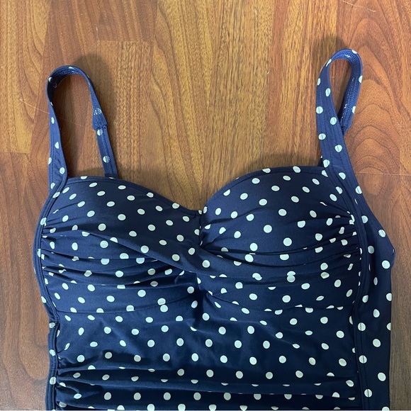 Bond-Eye Australia Slimming Polka-Dot Swimsuit US Size 10 Blue and White - Picture 3 of 10